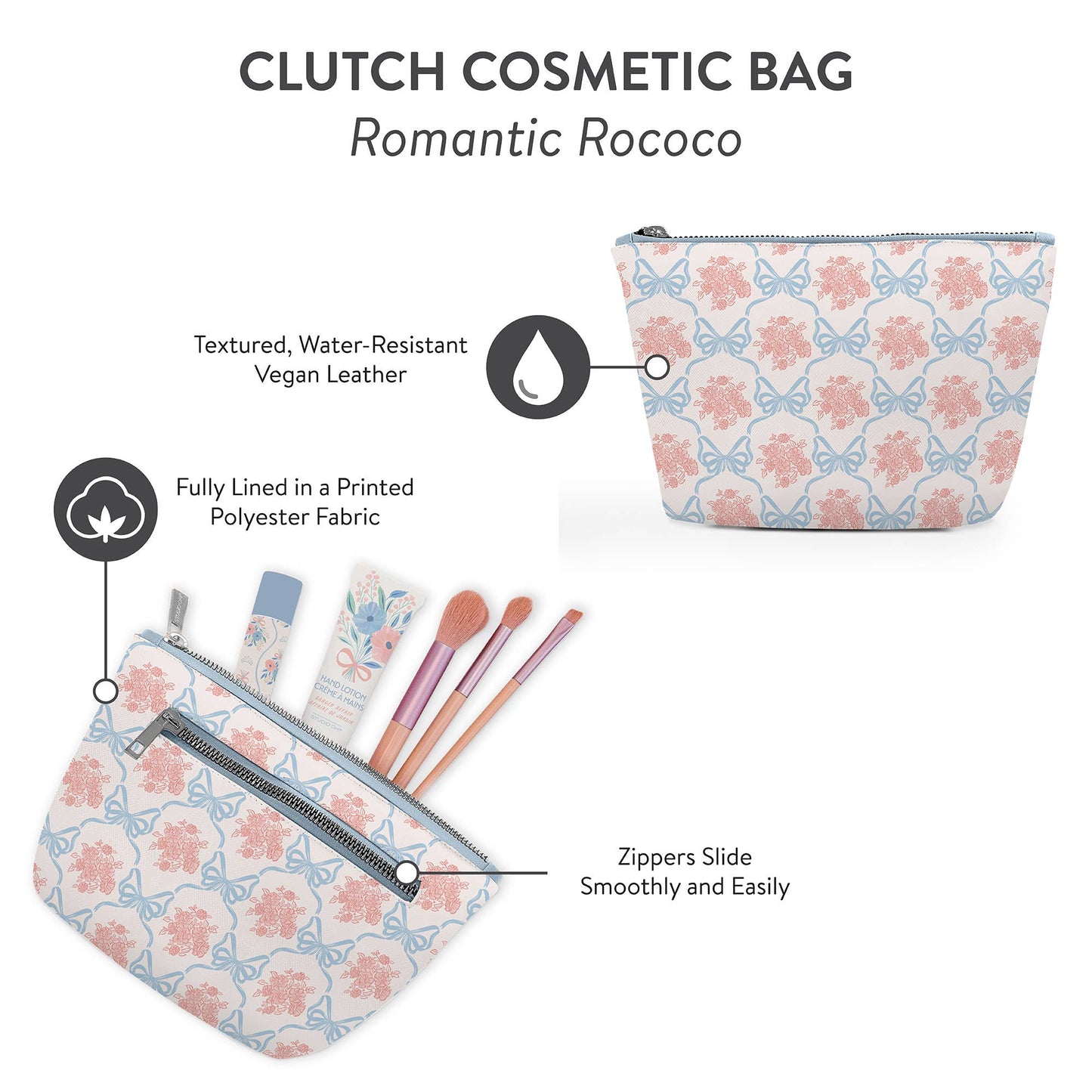 Romantic Rococo Clutch Cosmetic Pouch