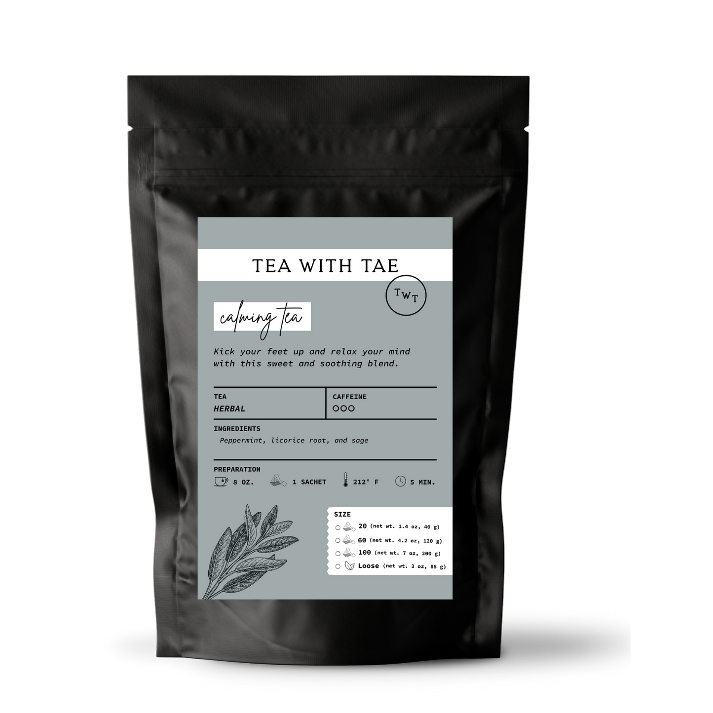 Calming Herbal Tea Pouch (20 tea bags)