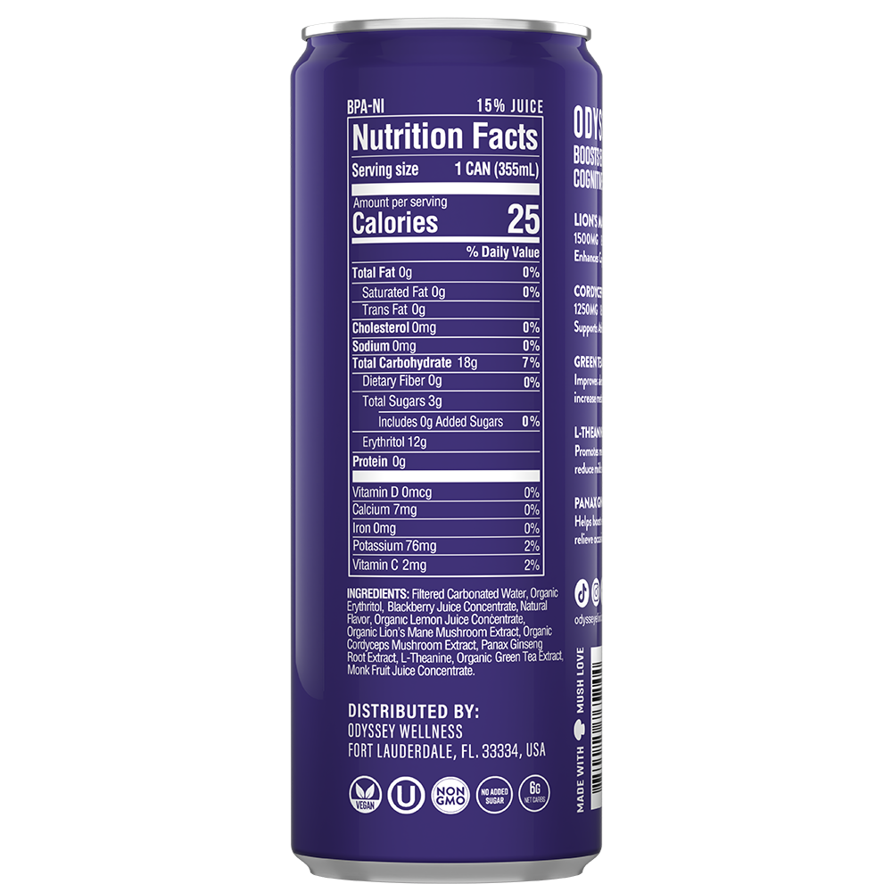 ODYSSEY Elixir Blackberry Lemonade 85mg Sparkling Mushroom Energy