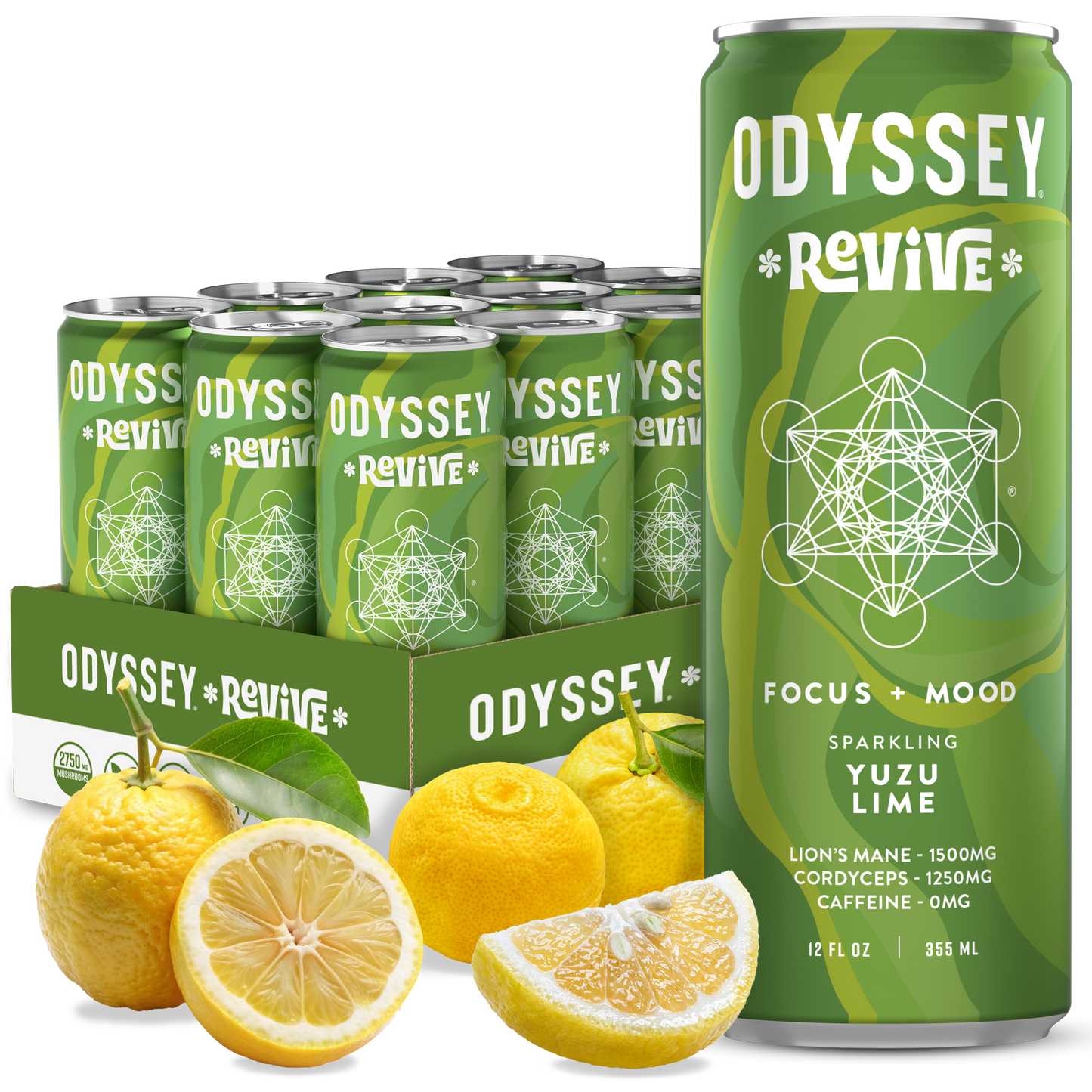 ODYSSEY Revive Yuzu Lime Revive Sparkling Mushroom Hydration
