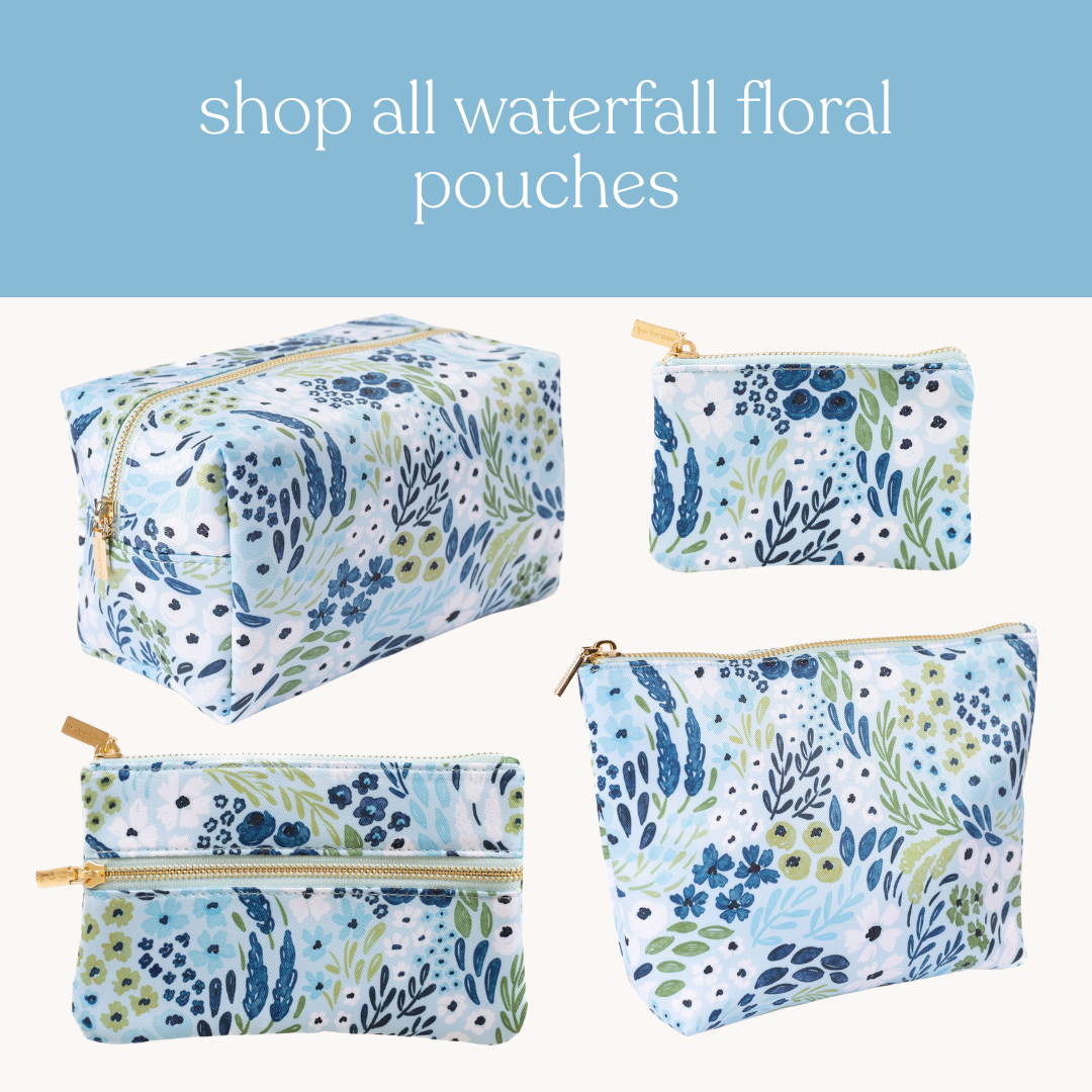 Waterfall Floral Cosmetic Bag