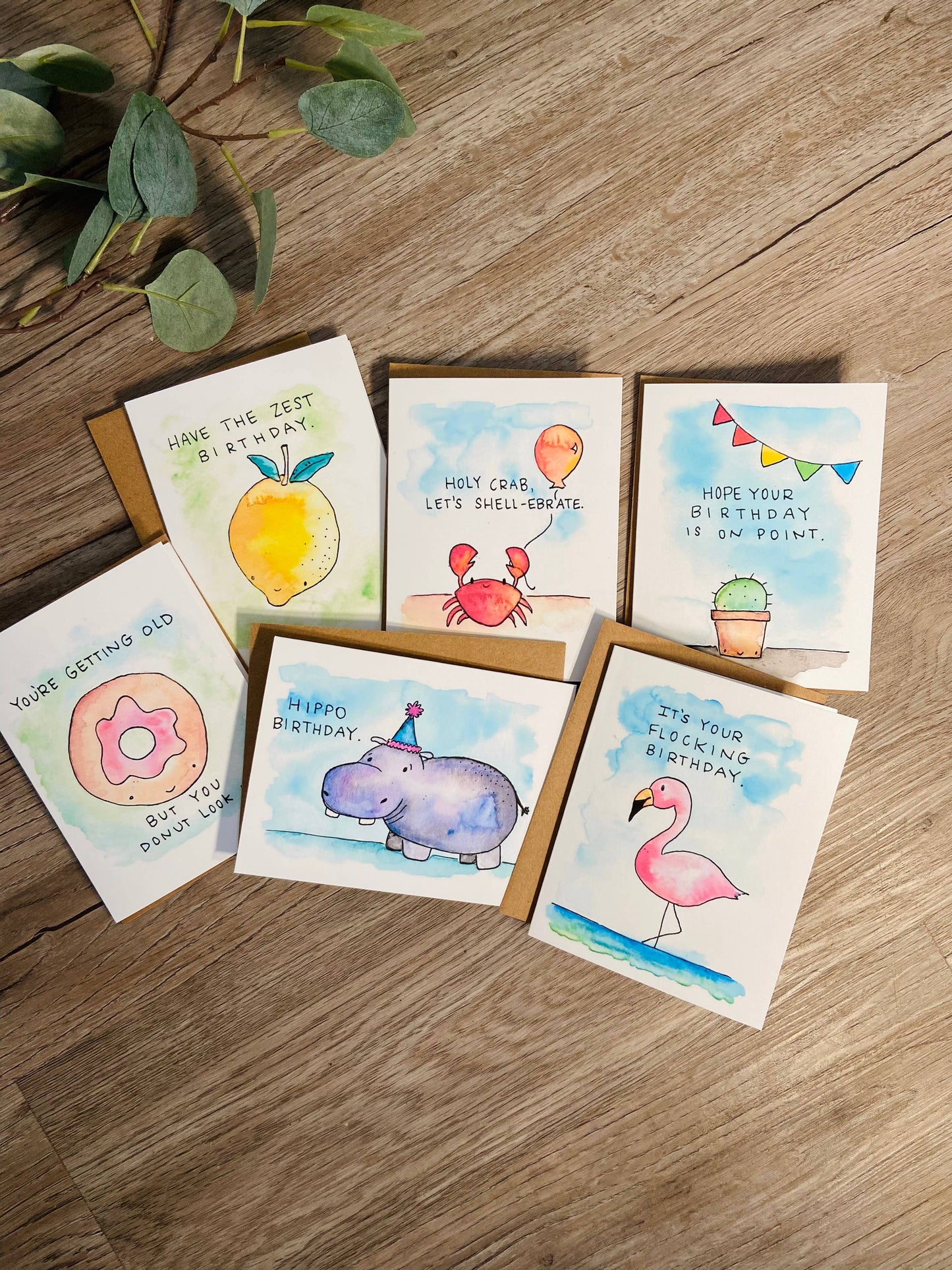 Assorted 6 Pack - Birthday Cards - Puns 2.0
