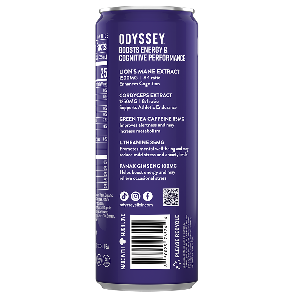 ODYSSEY Elixir Blackberry Lemonade 85mg Sparkling Mushroom Energy