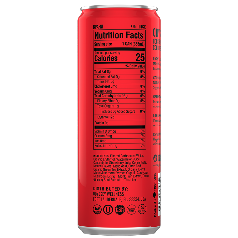ODYSSEY 222 Strawberry Watermelon 222mg Sparkling Mushroom Energy