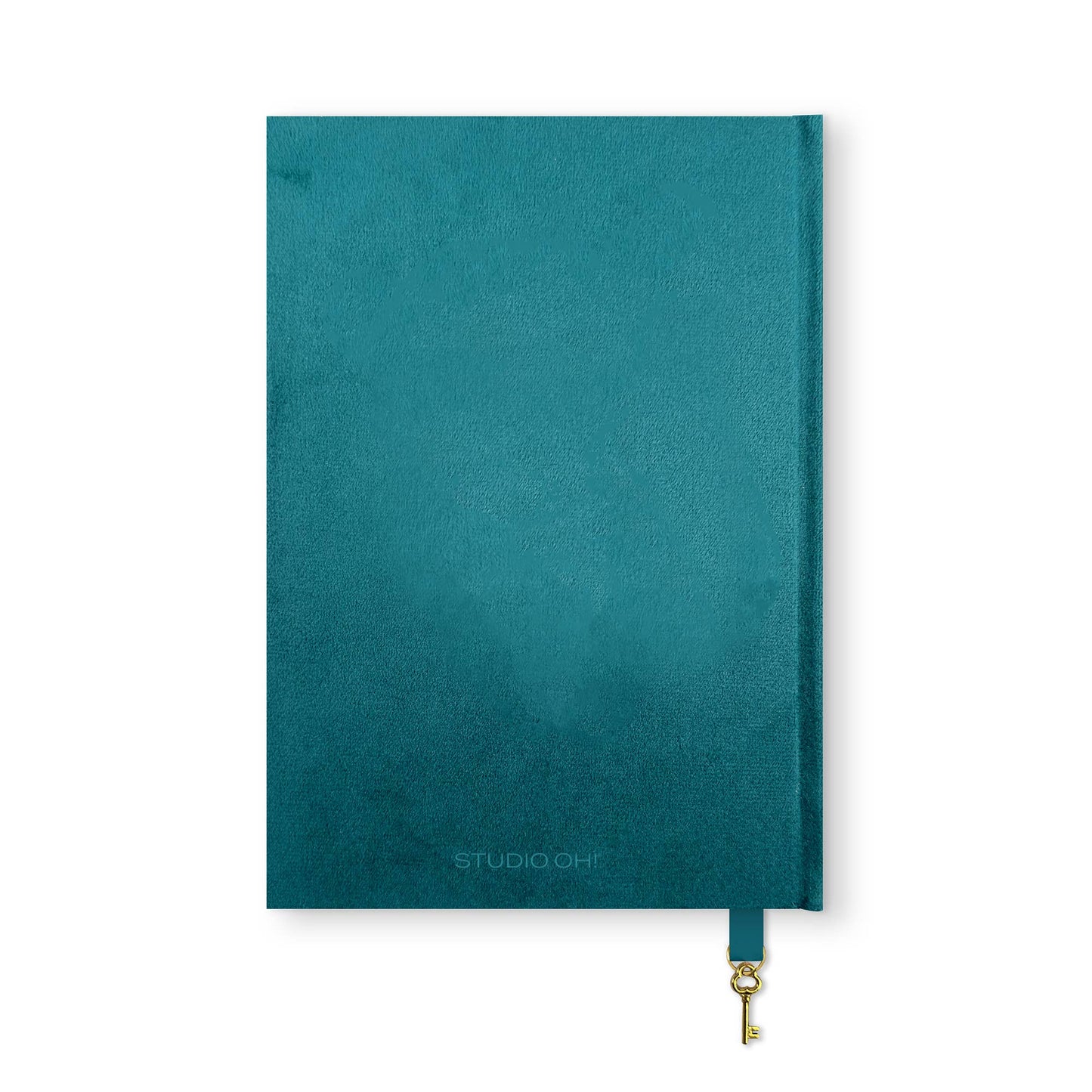 Peacock Blue Feather Olivia Velvet A5 Journal