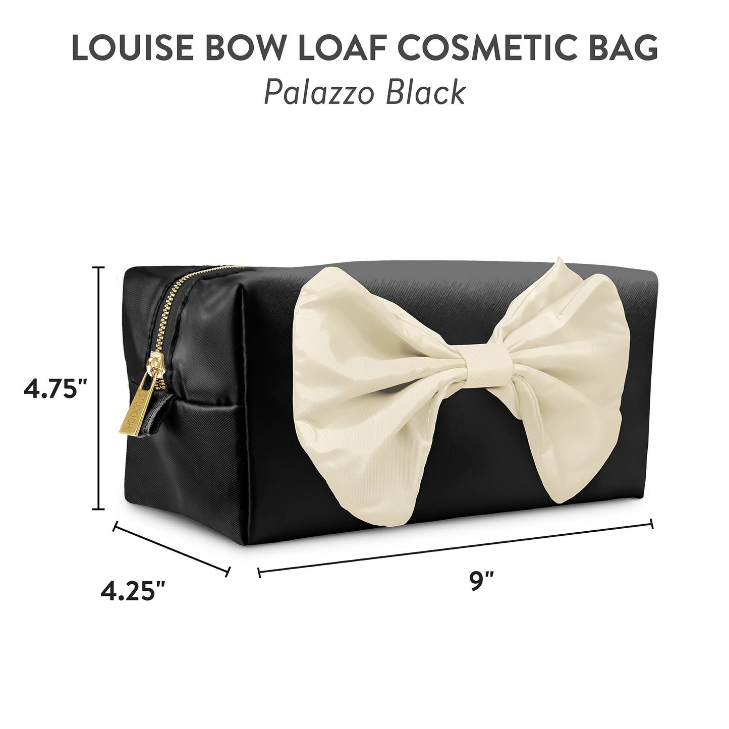 Palazzo Black Louise Bow Loaf Cosmetic Pouch