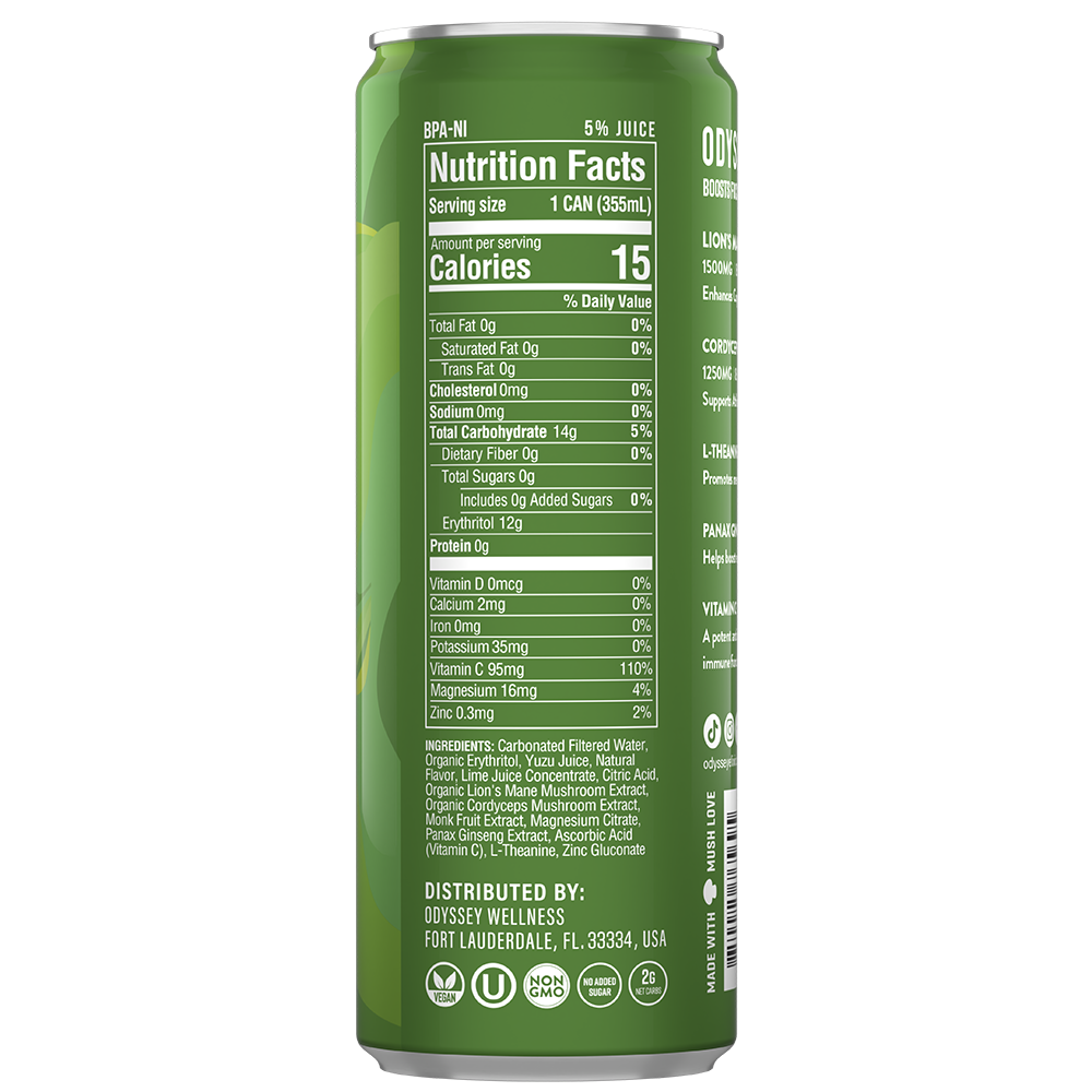 ODYSSEY Revive Yuzu Lime Revive Sparkling Mushroom Hydration