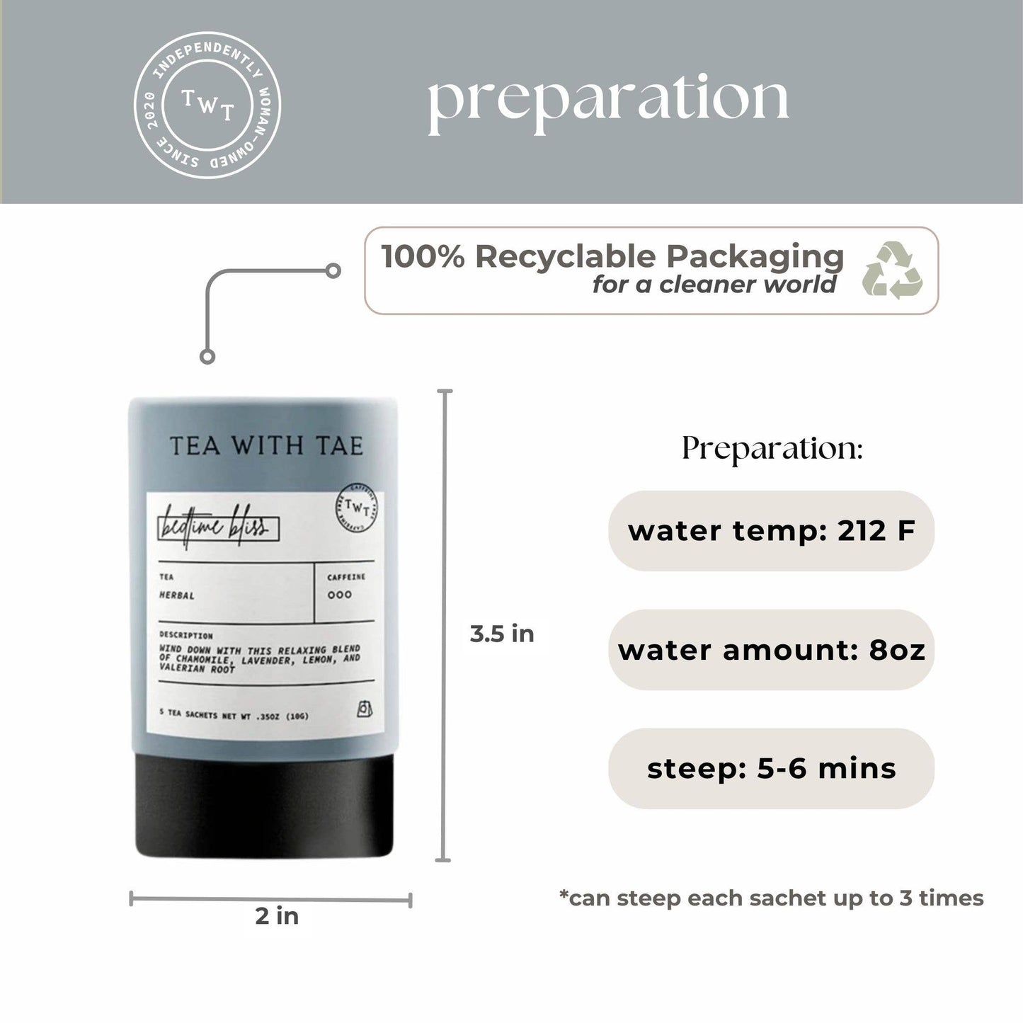 Nighttime Routine Sleep Tea Mini Tube Gift (5 tea bags)