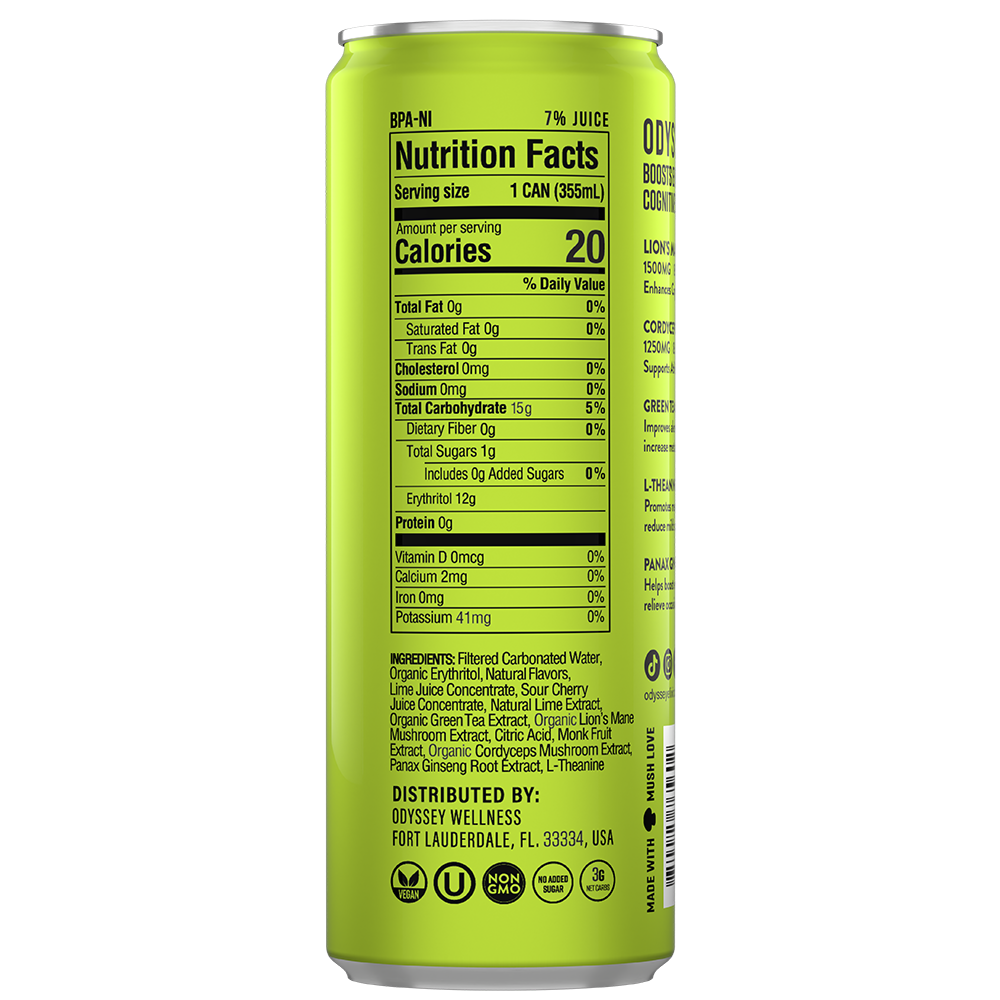 ODYSSEY 222 Cherry Lime 222mg Sparkling Mushroom Energy