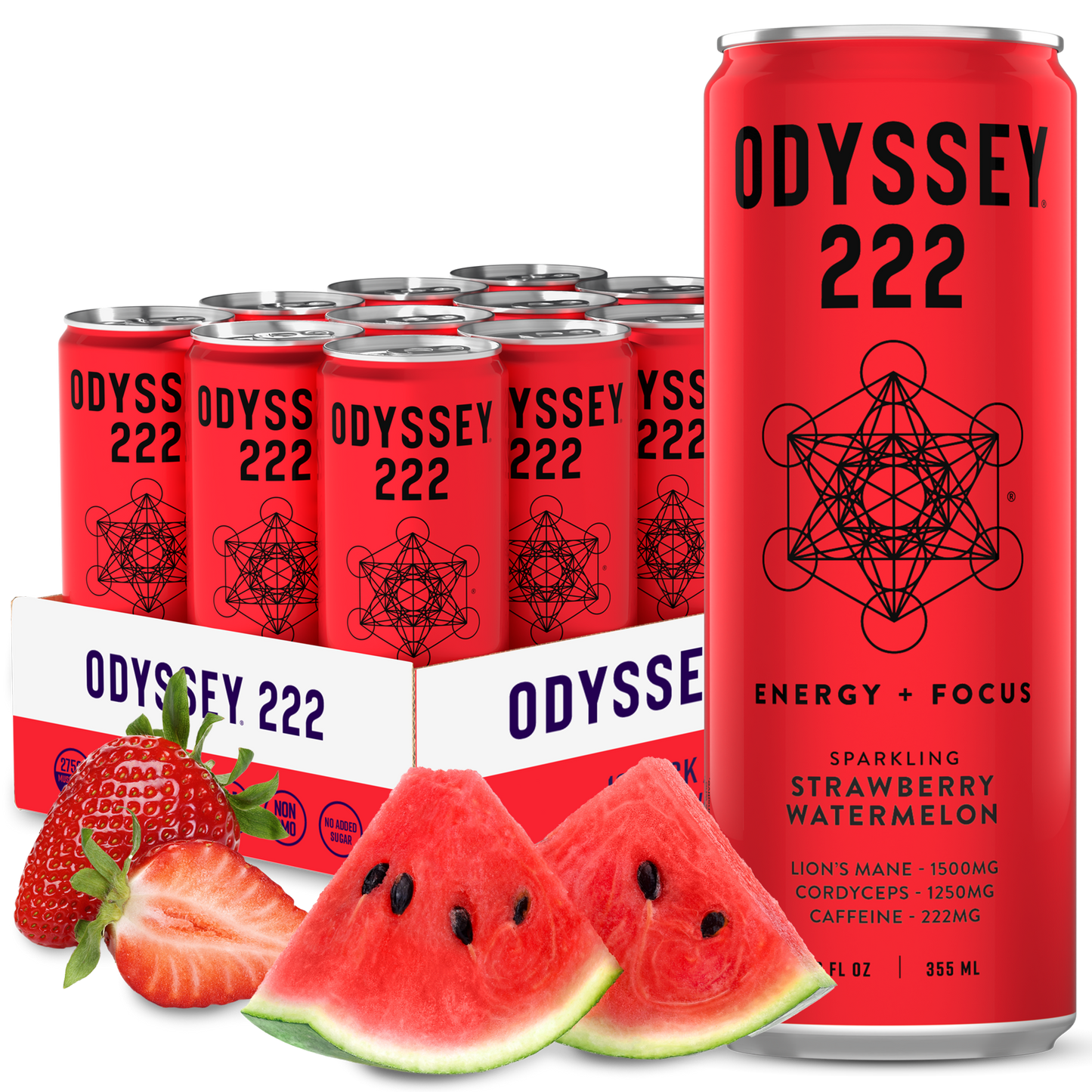 ODYSSEY 222 Strawberry Watermelon 222mg Sparkling Mushroom Energy