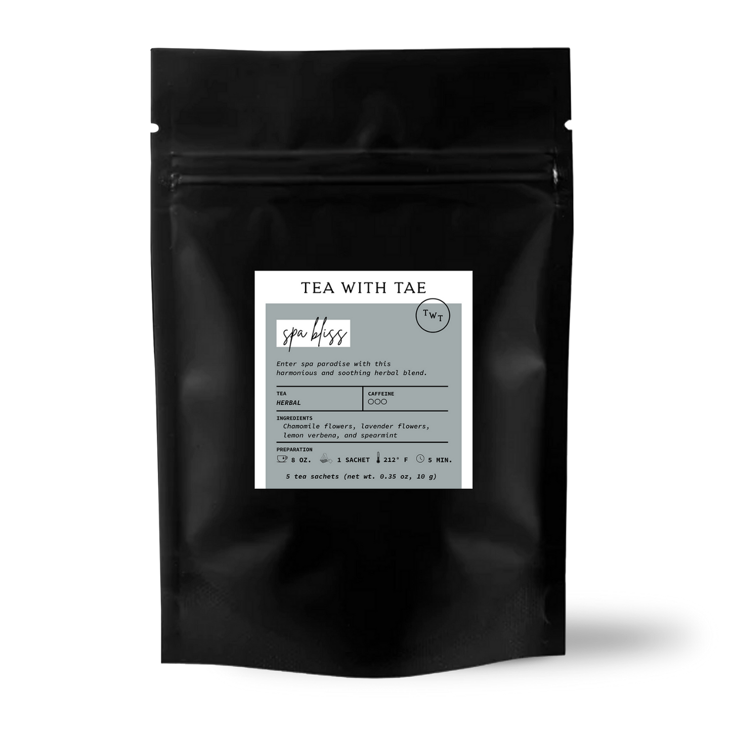 Spa Bliss Herbal Relaxing Tea Small Gift Pouch (5 tea bags)