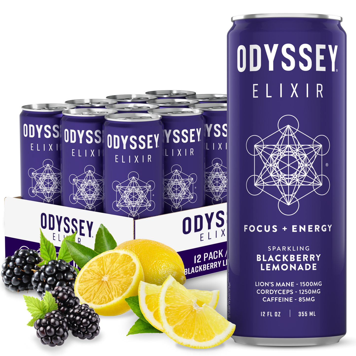 ODYSSEY Elixir Blackberry Lemonade 85mg Sparkling Mushroom Energy