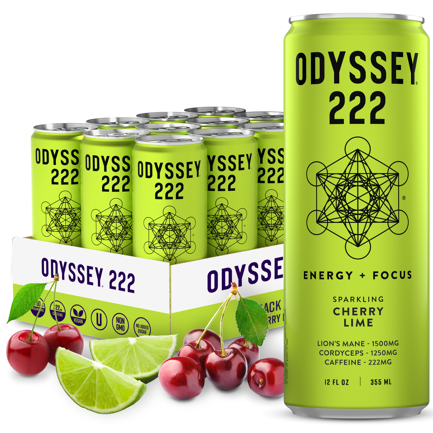 ODYSSEY 222 Cherry Lime 222mg Sparkling Mushroom Energy