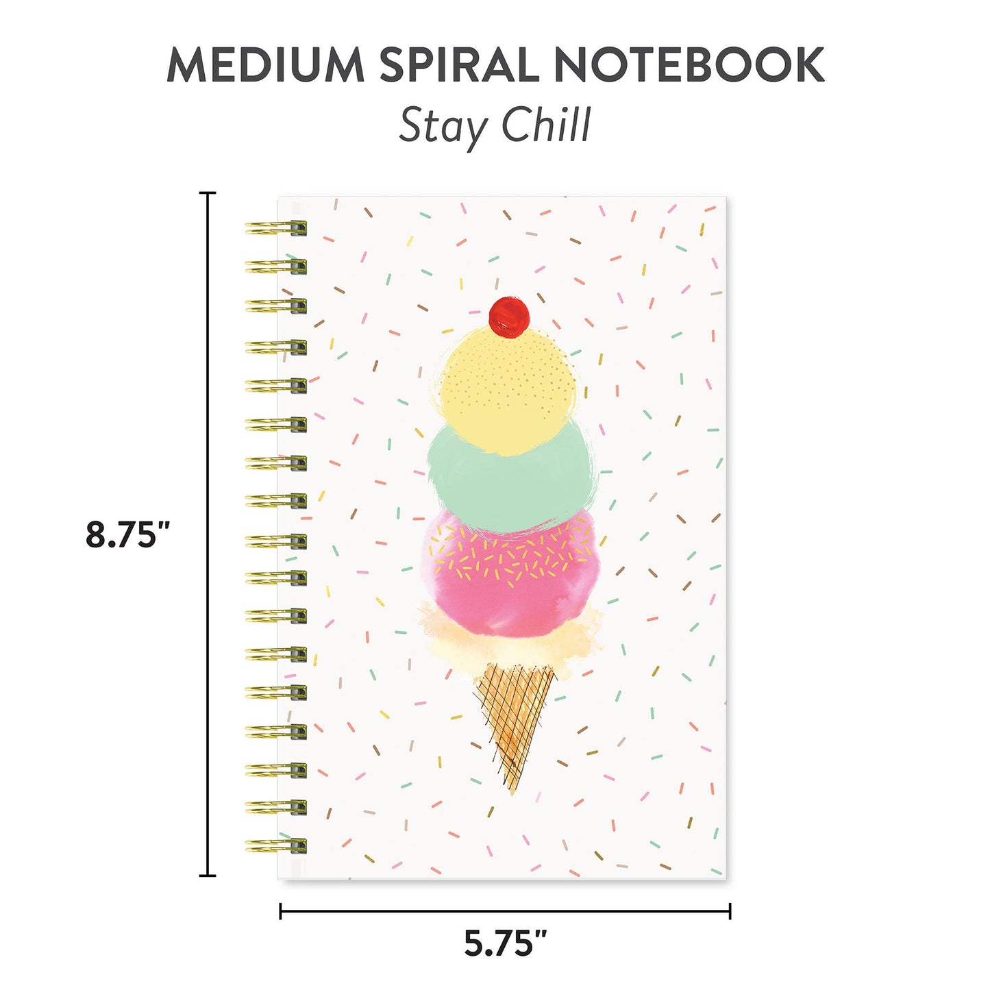 Stay Chill Medium Spiral Notebook