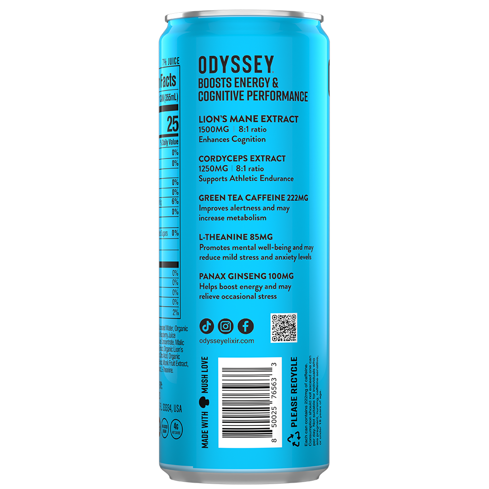 ODYSSEY 222 Blue Raspberry 222mg Sparkling Mushroom Energy
