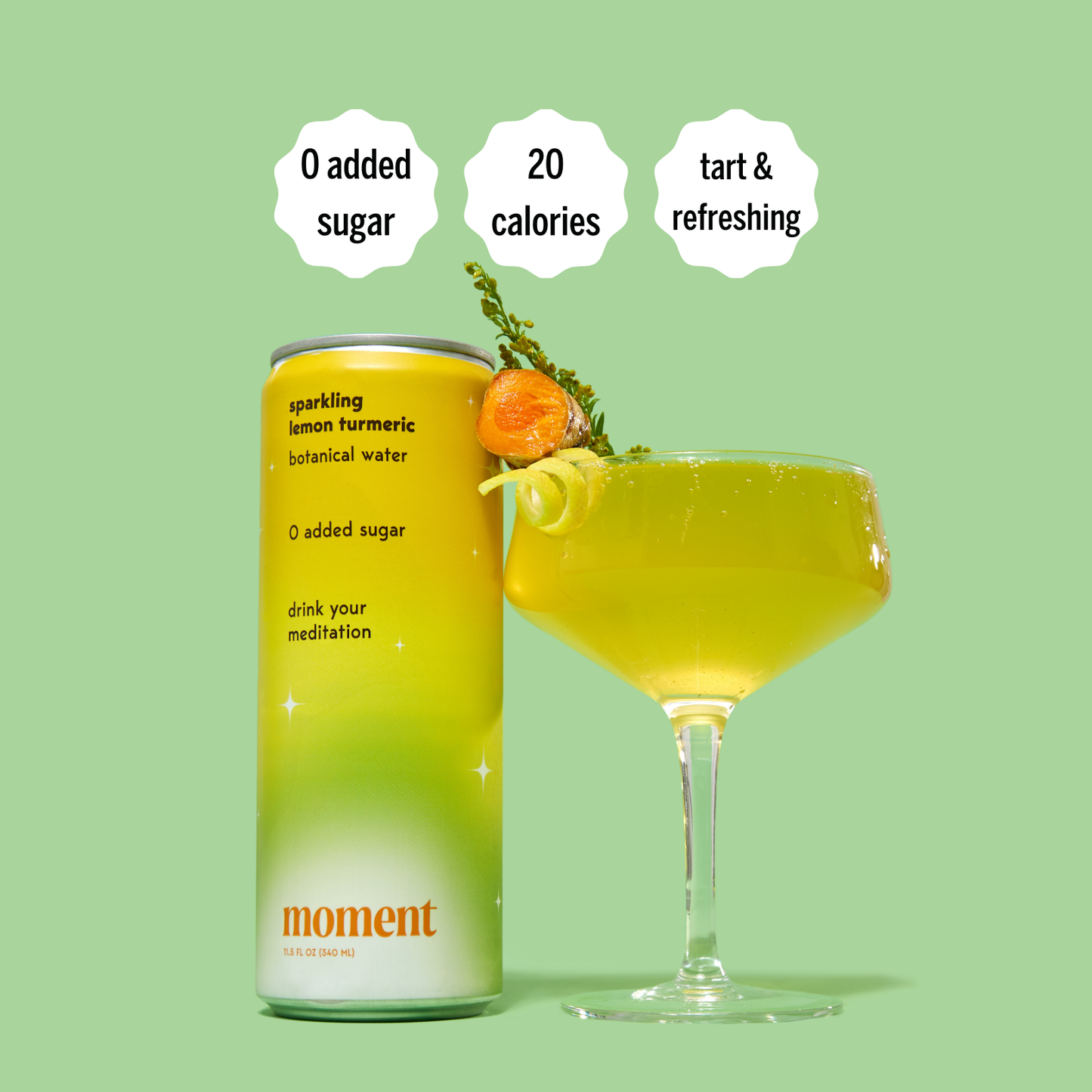 Moment Sparkling Lemon Turmeric 12oz
