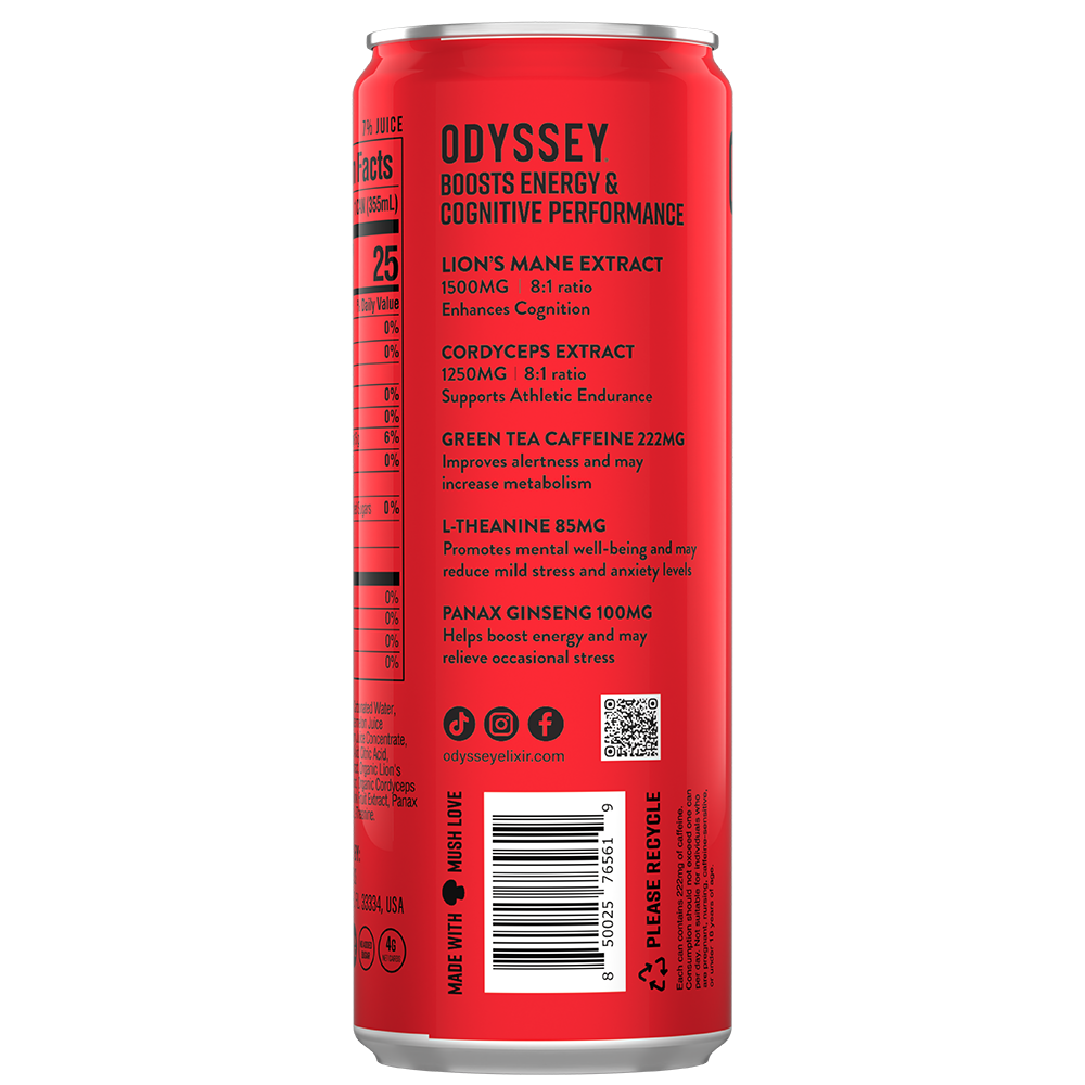 ODYSSEY 222 Strawberry Watermelon 222mg Sparkling Mushroom Energy