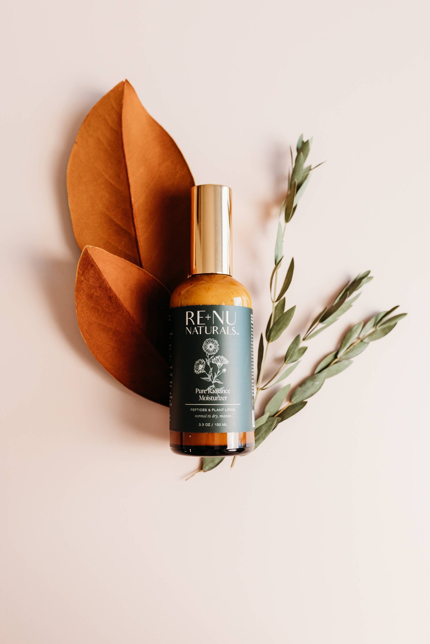 RENU NATURALS Pure Radiance Moisturizer: LG Body & Face Lotion with Plant Lipids