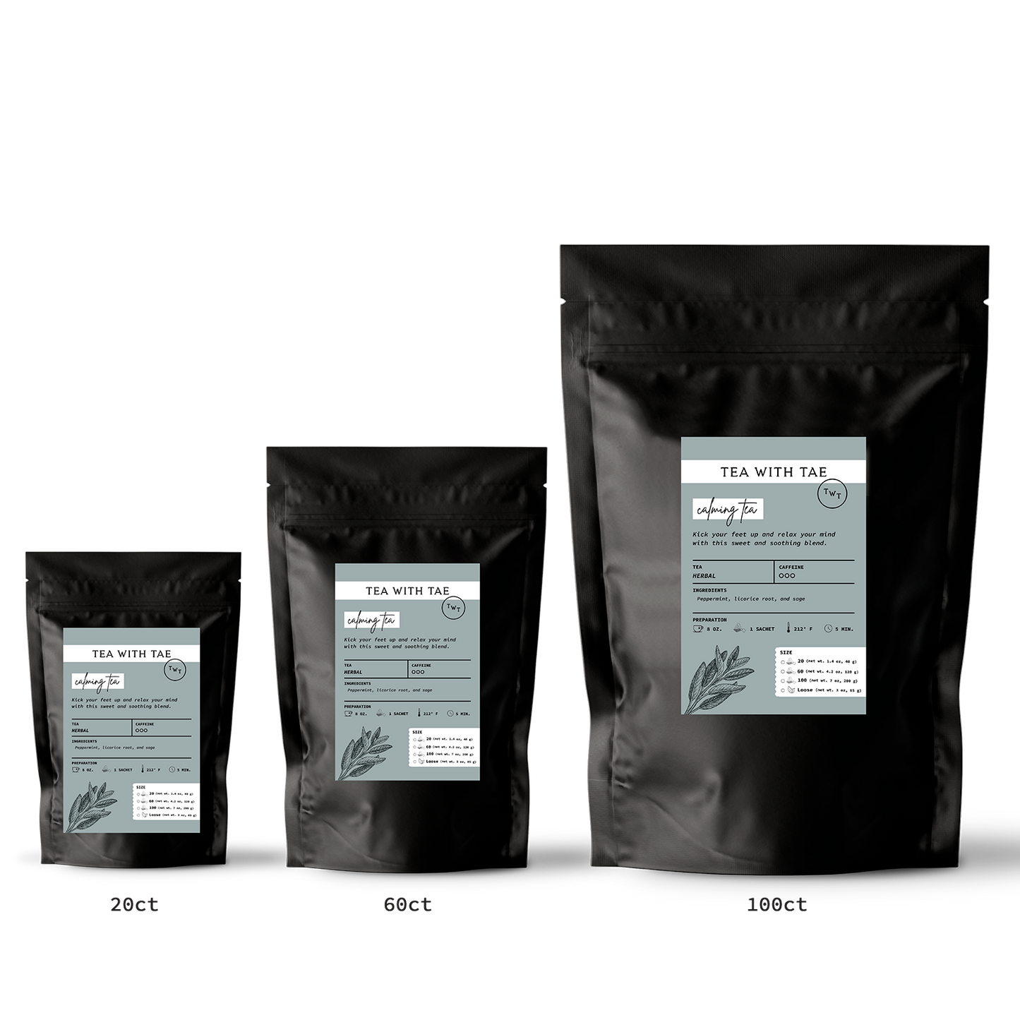 Calming Herbal Tea Pouch (20 tea bags)