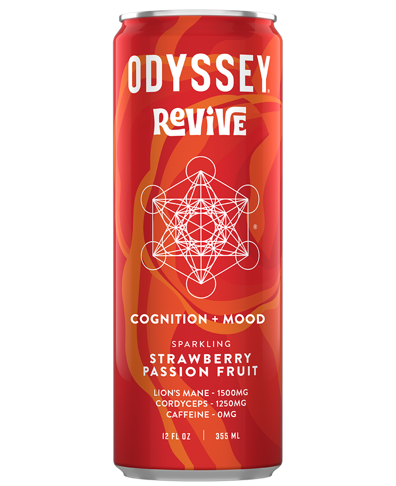 Odyssey Strawberry Passion Fruit Revive Sparkling Mushroom Hydration