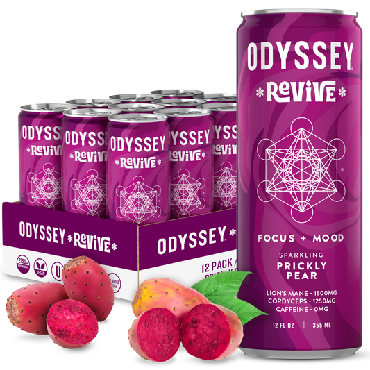ODYSSEY Revive Prickly Pear Revive Sparkling Mushroom Hydration